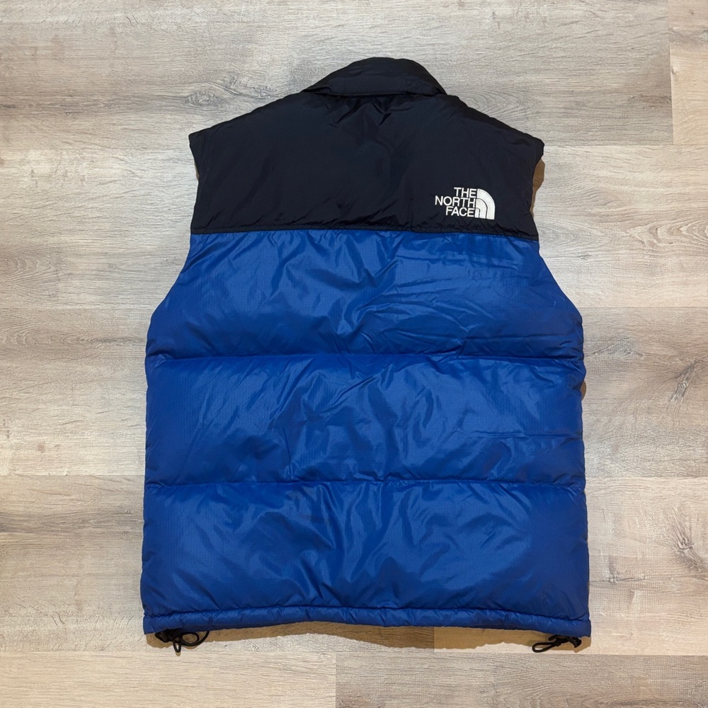 The North Face Nuptse 700-Fill Down Vest Mens Medium Blue Black Puff - Picture 2 of 11